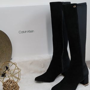 Calvin Klein Womens Freeda Boots Black Suede (size 9.5 only)